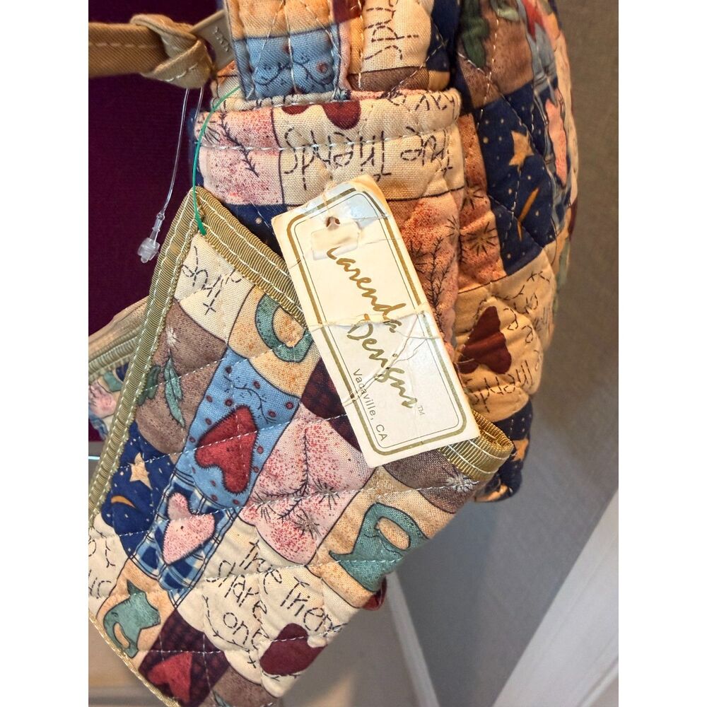 NWT Larenda Quilted Patchwork Purse Sunglasses Case Set Heart Folkart Grannycore - Picture 3 of 8